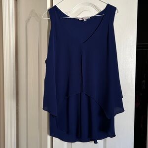 Elegant Navy Sleeveless Blouse